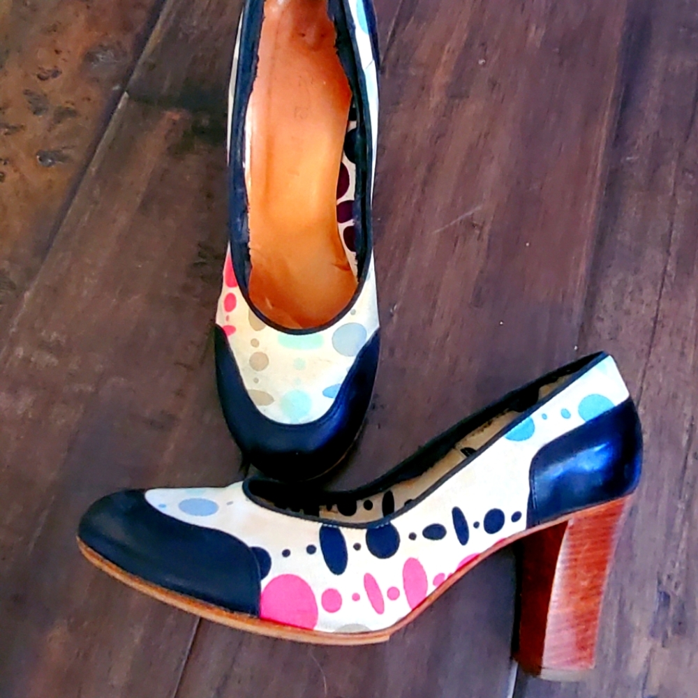 Marni #Y2K leather & canvas pumps